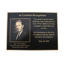 Load image into Gallery viewer, Cast Bronze Plaque with Etched Photo