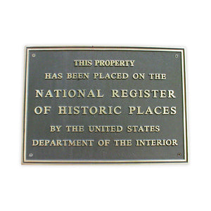 Cast Bronze National Register Plaque