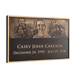 Cast Bronze Plaque with Photo Relief