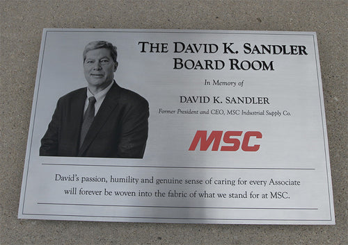 Stainless Steel Plaque with Etched Photo